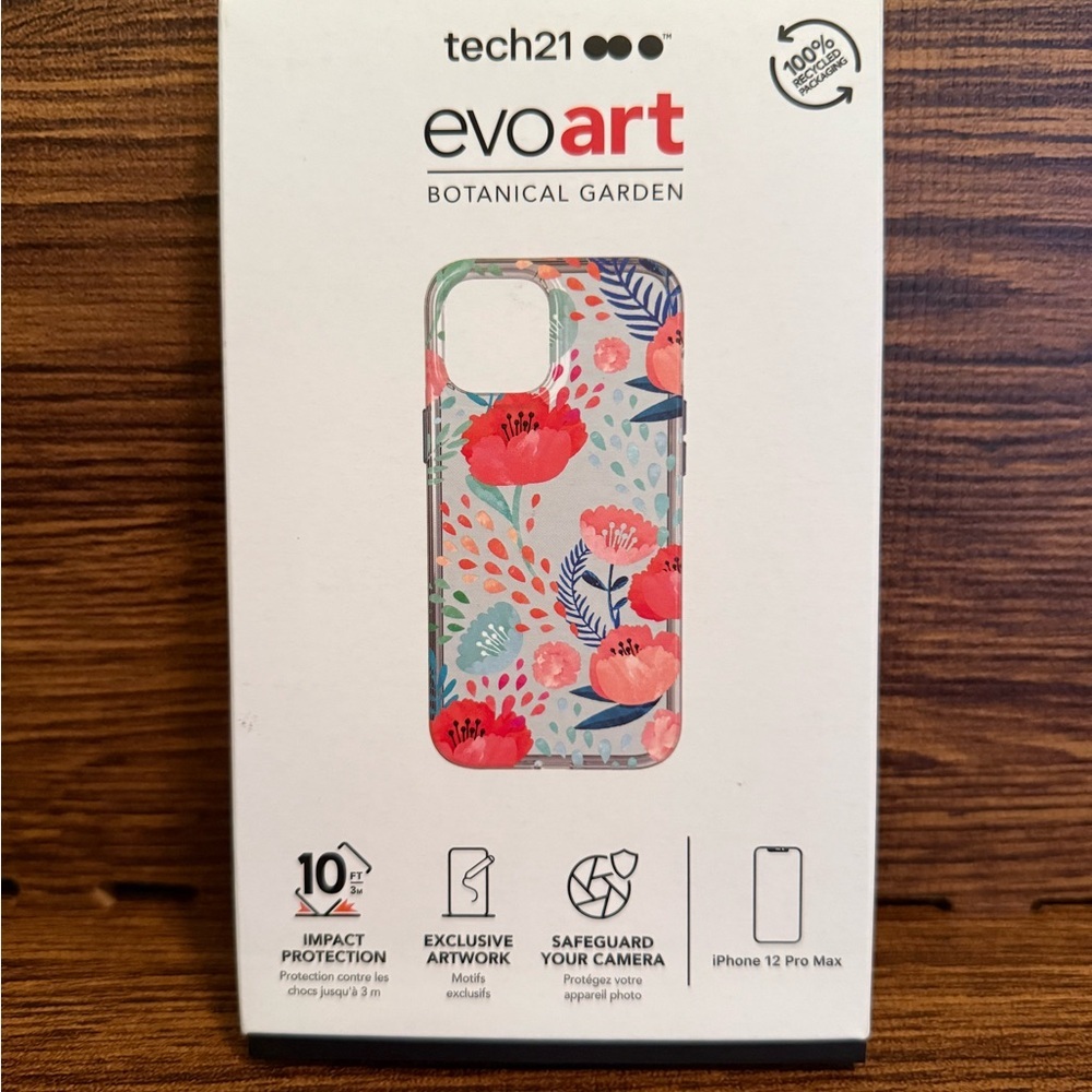 Tech21 Evo Art Botanical Garden iPhone 12 Pro Max Case - Pink and Blue - NIB